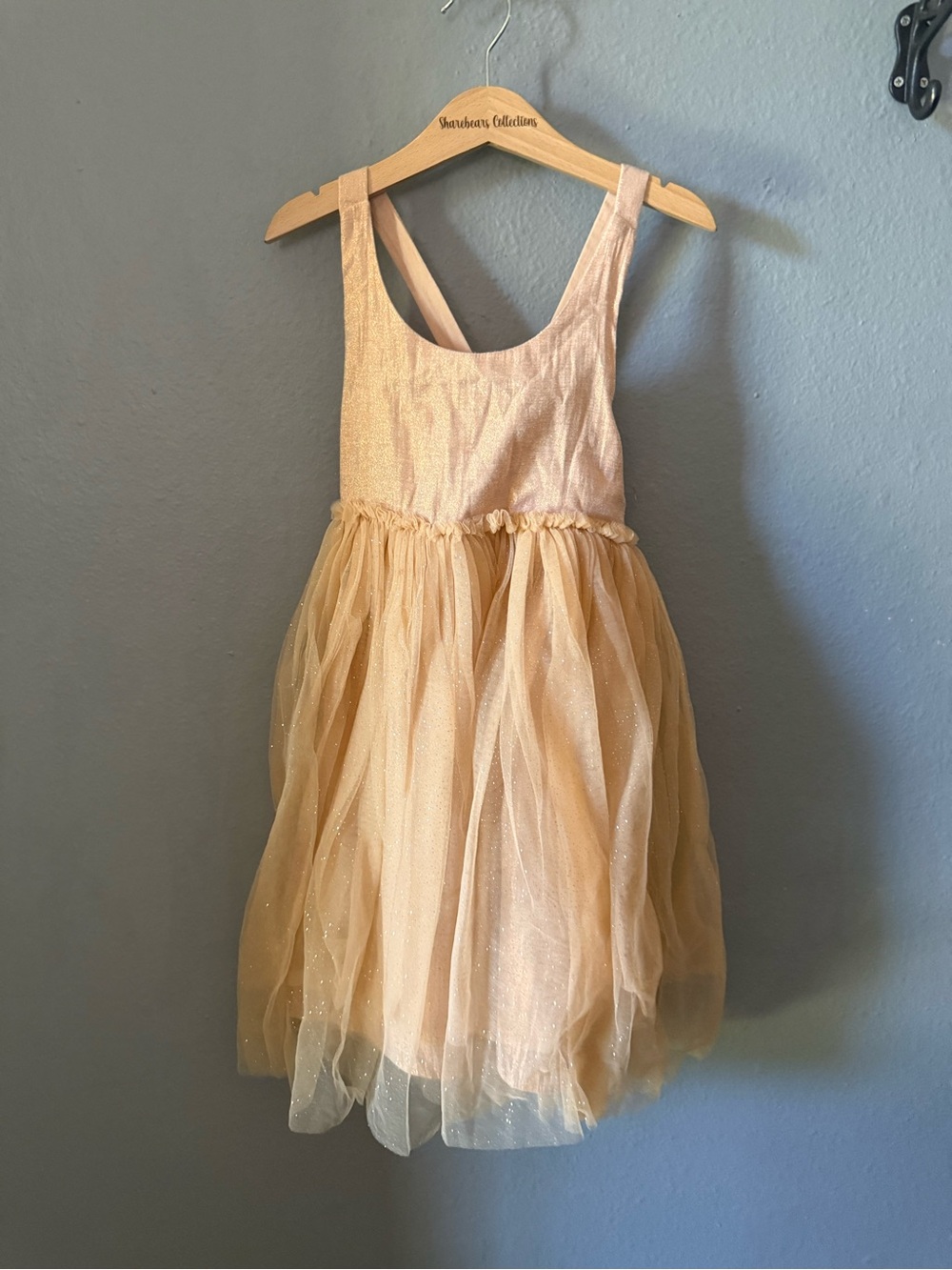 Gold Tulle Party Dress for Girls - Sparkle A-Line